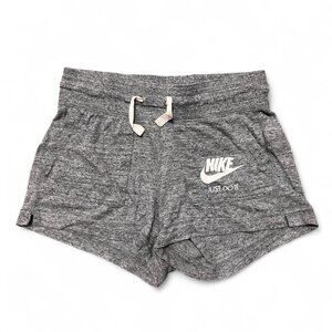 Grey Nike shorts with white logo #athleisure